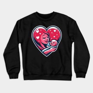 Mother Love Heart T-Shirt, Mother Holding Baby in Heart Illustration Tee, New Mom Gift, Mother's Day T-Shirt Graphic Tee Crewneck Sweatshirt